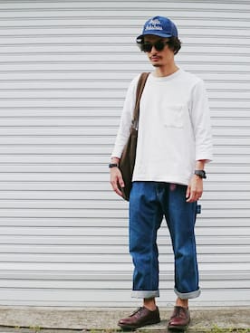 「COVE SHOE（コブ シュー）のアイテム」を使った、AKIRAKUBOTAさん（メンズ・171cm）の夏コーディネート