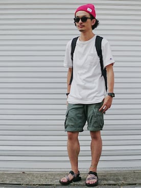 「ficouture（フィクチュール）のアイテム」を使った、AKIRAKUBOTAさん（メンズ・171cm）の夏コーディネート