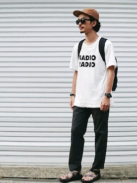 「※ALPHA（アルファ）のアイテム（キャップ）」を使った、AKIRAKUBOTAさん（メンズ・171cm）の夏コーディネート