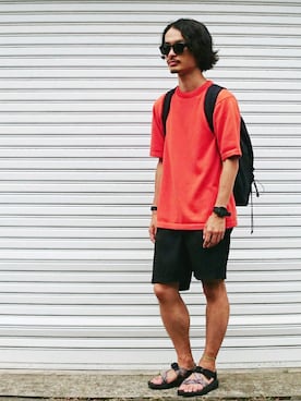 「ficouture（フィクチュール）のアイテム」を使った、AKIRAKUBOTAさん（メンズ・171cm）の夏コーディネート