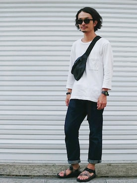 「Levi's（リーバイス）の【LEVI'S】501 ボタンフライ オリジナルフィットストレート（デニムパンツ）」を使った、AKIRAKUBOTAさん（メンズ・171cm）の夏コーディネート