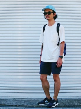 「ficouture（フィクチュール）のアイテム」を使った、AKIRAKUBOTAさん（メンズ・171cm）の夏コーディネート