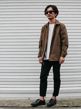 「ADAM ET ROPE'（アダムエロペ）のアイテム（ナイロンジャケット）」を使った、AKIRAKUBOTAさん（メンズ・171cm）の秋コーディネート
