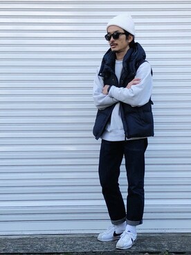 「Right-on（ライトオン）のアイテム（ダウンベスト）」を使った、AKIRAKUBOTAさん（メンズ・171cm）の冬コーディネート