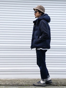 「Right-on（ライトオン）のアイテム（ダウンベスト）」を使った、AKIRAKUBOTAさん（メンズ・171cm）の冬コーディネート