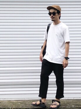 「※ALPHA（アルファ）のアイテム（キャップ）」を使った、AKIRAKUBOTAさん（メンズ・171cm）の夏コーディネート