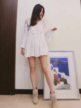 「LILY BROWN（リリーブラウン）のアイテム（ブーティ）」を使った、Elsaさん（レディース・161cm）の夏コーディネート