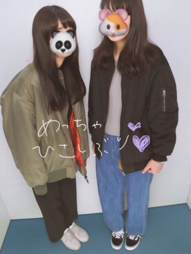 「STYLENANDA（スタイルナンダ）のアイテム（ブルゾン）」を使った、youさん（レディース・167cm）の冬コーディネート