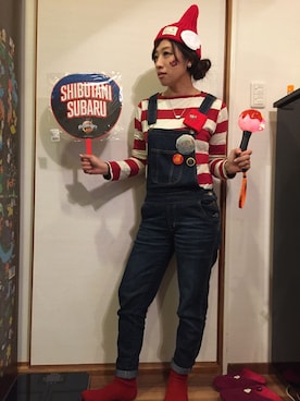 「アイテム（サロペット/オーバーオール）」を使った、みかんさん（レディース・150cm）の冬コーディネート