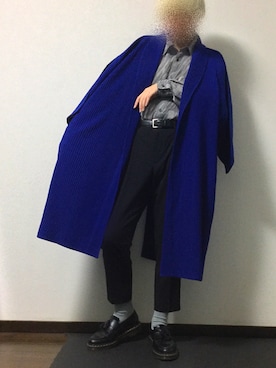 「HOMME PLISSE ISSEY MIYAKE（オムプリッセイッセイミヤケ）のアイテム（その他アウター）」を使った、るーざさん（メンズ・170cm）の秋コーディネート