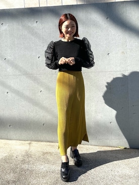 「EARIH（アーリ）のアイテム（スカート）」を使った、ありささん（レディース・158cm）の春コーディネート