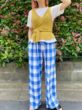 「EARIH（アーリ）のアイテム（スカート）」を使った、ありささん（レディース・158cm）の夏コーディネート