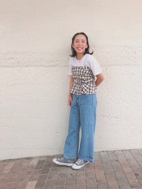 「apres jour（アプレジュール）のアイテム（その他トップス）」を使った、amiさん（レディース・153cm）の夏コーディネート