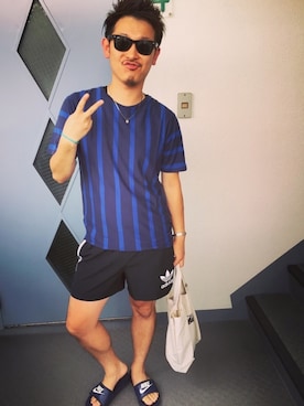 「PAPILLONNER（パピヨネ）のアイテム（アクセサリー）」を使った、龍也さん（メンズ・170cm）の夏コーディネート
