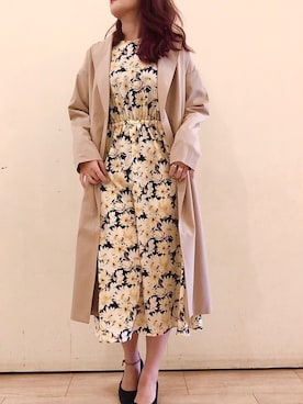 「Te chichi TERRASSE（テチチテラス）のアイテム（トレンチコート）」を使った、LISAさん（レディース・168cm）の春コーディネート
