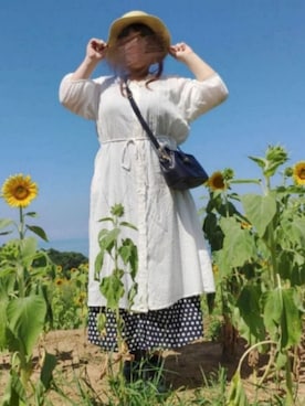 「ぽっちゃり、夏」｜「アイテム（ワンピース/ドレス）」を使った、さーさん（レディース・160cm）の夏コーディネート