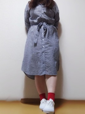 「ぽっちゃり、夏」｜「アイテム（ワンピース/ドレス）」を使った、さーさん（レディース・160cm）の秋コーディネート