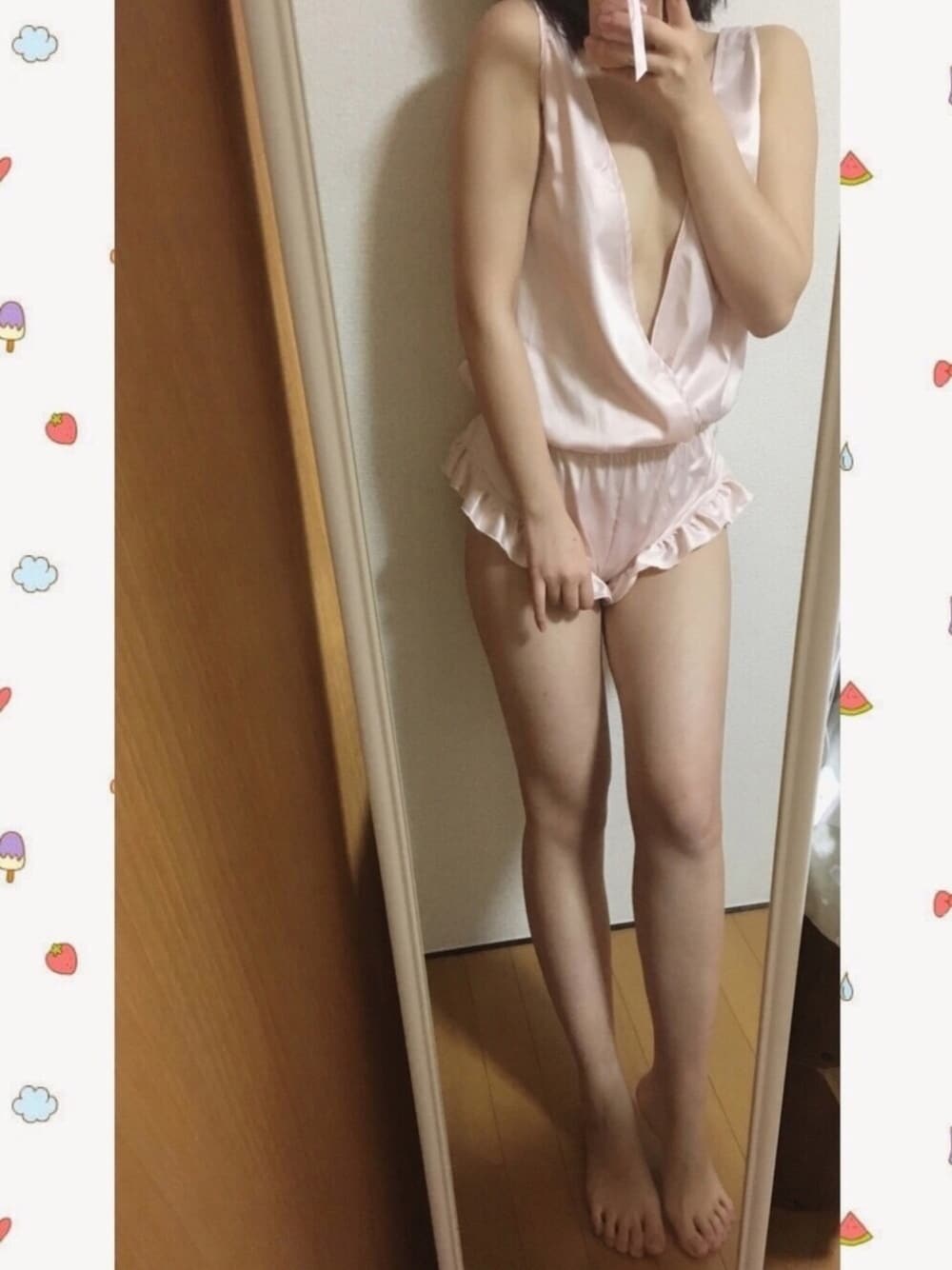 「RAVIJOUR、pink、sexy、セクシー、ホームウェア、homewear」｜「Ravijourのアイテム（ルームウェア/パジャマ、ピンク系）」を使った、Lolaさん（レディース・161cm）の春コーディネートの1枚目の写真