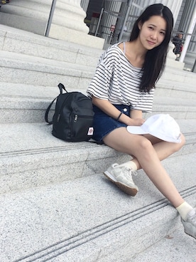 「adidas（アディダス）のアイテム（帽子）」を使った、D77さん（レディース・160cm）の春コーディネート