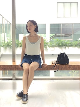 「PULL&BEAR（プルアンドベア）のアイテム（アクセサリー）」を使った、D77さん（レディース・160cm）の春コーディネート
