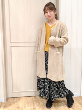 「DRESKIP（ドレスキップ）のアイテム（アクセサリー）」を使った、Aさん（レディース・159cm）の冬コーディネート