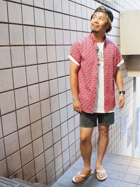 「MELLOW（メロー）のアイテム」を使った、Blue in Green  さん（メンズ・175cm）の夏コーディネート