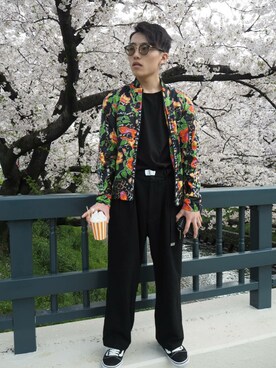 「adidas Originals by JEREMY SCOTT（アディダスオリジナルスバイジェレミースコット）のアイテム（ジャケット/アウター）」を使った、yuuuutoさん（メンズ・168cm）の春コーディネート