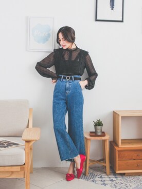 「red」｜「アイテム（パンプス）」を使った、Gracegift-JPさん（レディース・165cm）の春コーディネート
