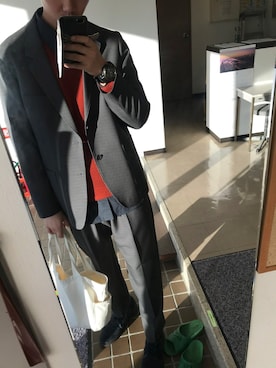 「セットアップ」｜「アイテム（その他アウター）」を使った、ヒカルさん（メンズ・180cm）の春コーディネート