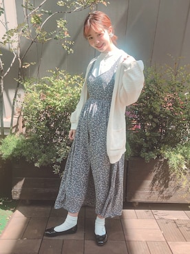 「小花柄」｜「アイテム（バレエシューズ）」を使った、Y u k iさん（レディース・162cm）の春コーディネート