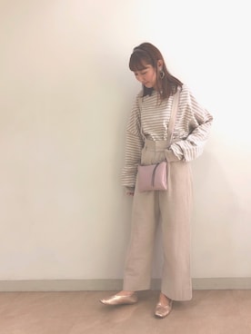 「消えそうな色コーデ」｜「アイテム（スリッポン）」を使った、みぃさん（レディース・156cm）の春コーディネート