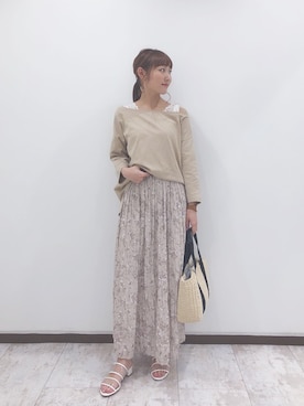 「OZOC（オゾック）のアイテム（タンクトップ）」を使った、みぃさん（レディース・156cm）の春コーディネート