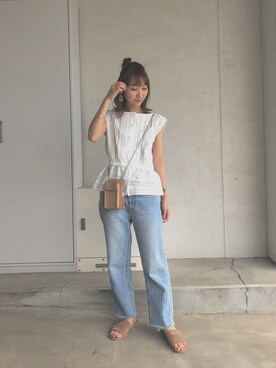 「OZOC（オゾック）のアイテム（財布）」を使った、みぃさん（レディース・155cm）の夏コーディネート