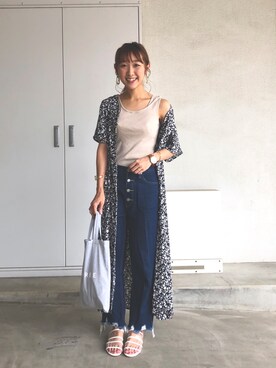 「OZOC（オゾック）のアイテム（タンクトップ）」を使った、みぃさん（レディース・156cm）の夏コーディネート
