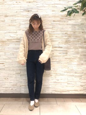 「OZOC（オゾック）のアイテム（その他シューズ）」を使った、みぃさん（レディース・156cm）の冬コーディネート