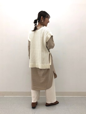 「OZOC（オゾック）のアイテム（ベスト）」を使った、みぃさん（レディース・157cm）の冬コーディネート