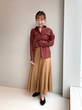 「OZOC（オゾック）のアイテム（シャツ/ブラウス）」を使った、みぃさん（レディース・157cm）の夏コーディネート