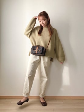 「OZOC（オゾック）のアイテム（ニット/セーター）」を使った、みぃさん（レディース・157cm）の秋コーディネート