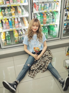 「bpb（ビーピービー）のアイテム」を使った、MORE MEさん（レディース・159cm）の夏コーディネート