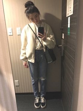 「Simplicite（サンプリシテ）のアイテム（ブルゾン）」を使った、Mimi咪さん（レディース・169cm）の秋コーディネート
