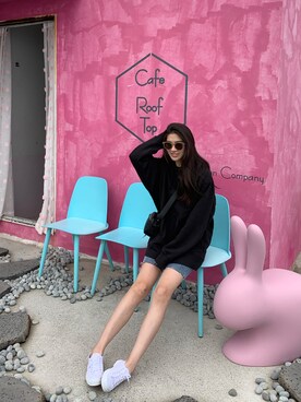 「帽T」｜Mimi咪さん（レディース・169cm）の秋コーディネート