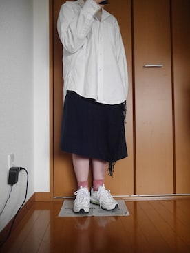 「ビッグシャツ」｜「アイテム（ダッフルコート）」を使った、airさん（レディース・152cm）の冬コーディネート