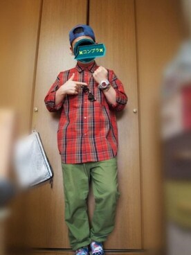 「CHROME（クローム）のアイテム（キャップ）」を使った、©︎hiviGさん（メンズ・160cm）の春コーディネート