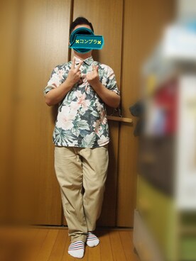 「アロハシャツ」｜©︎hiviGさん（メンズ・160cm）の秋コーディネート