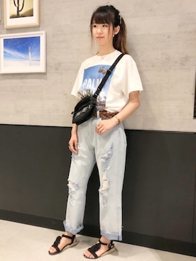 「THRASHER（スラッシャー）のアイテム」を使った、nahoさん（レディース・165cm）の夏コーディネート