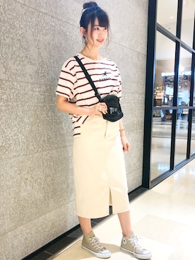 「THRASHER（スラッシャー）のアイテム」を使った、nahoさん（レディース・166cm）の夏コーディネート