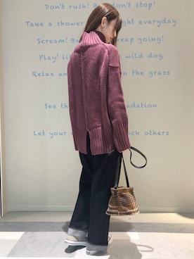 「ストレートデニム」｜nahoさん（レディース・166cm）の冬コーディネート