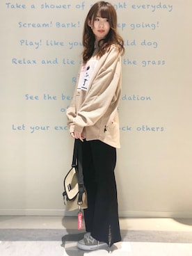 「KANGOL（カンゴール）のアイテム（バッグ）」を使った、nahoさん（レディース・166cm）の冬コーディネート