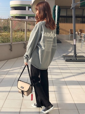 「KANGOL（カンゴール）のアイテム（バッグ）」を使った、nahoさん（レディース・166cm）の冬コーディネート