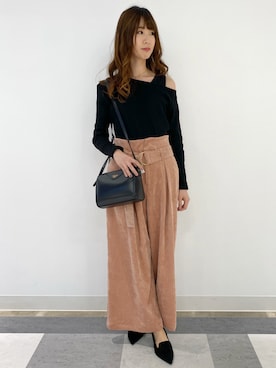 「アイテム（タンクトップ）」を使った、nahoさん（レディース・166cm）の冬コーディネート